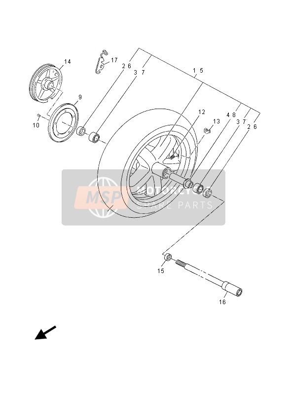 37PF51810000, As, Wiel, Yamaha, 3